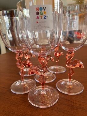 NEW Flamingo Goblets Acrylic Set of 6